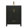 Deluxe Living 24 Inch Bathroom Vanity with Sink,Bathroom Sink Cabinet for Small Space, Soft Close Doors & Drawer, Integral SMC Sink,Black
